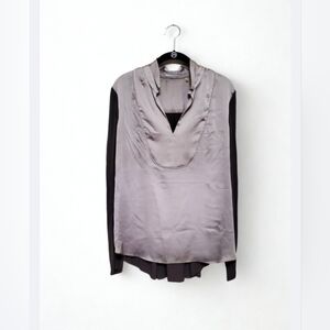 T. Tahari Two-tone Blouse, Size L